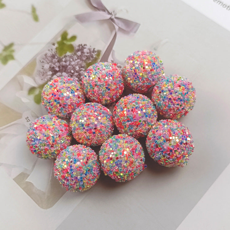 Wholesale 20MM sequin ball Straight hole sequins acrylic beads